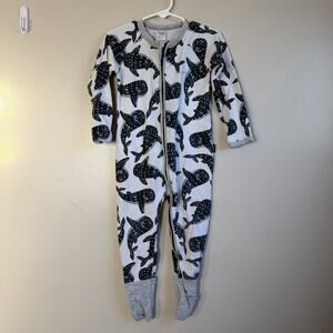 Wondersuit Whale Shark 18-24mo Unisex Double Zip Sleeper White And Blue